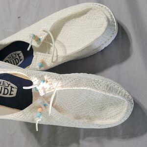 Hey Dude Women's Ivory Casual Shoes Size 10